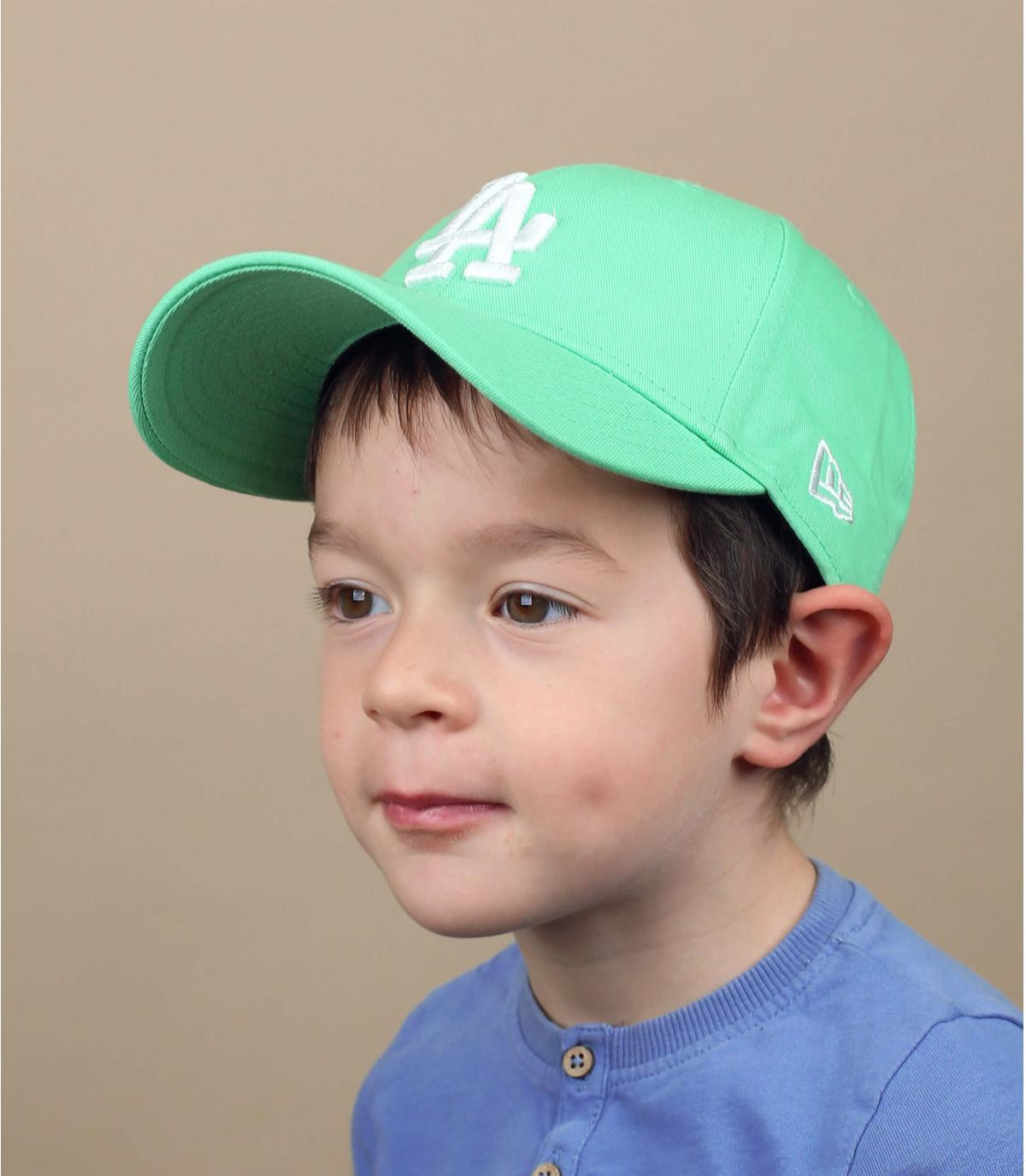 Blue  green LA child cap Kids League Ess 940 LA quiet wave white